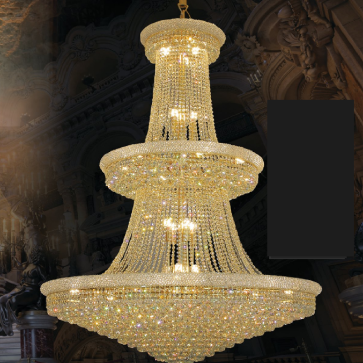 HF - CFL 2333: Đè chùm Phale -  KT: Ø1200mm  x H1900mm - 682 Hạt Phale -  Bóng đèn chân E14 x 34 bóng