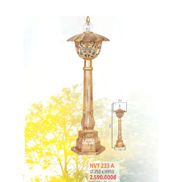 NVT 233A: Đèn trụ sân vườn hợp kim Sơn màu nhũ vàng
