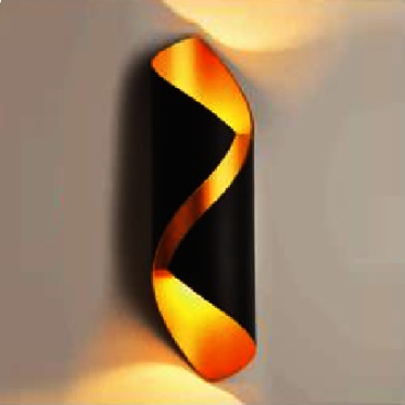 AN - VL - 2348/BK: Đèn gắn tường ngoài trời - KT: L90mm x W90mm x H290mm - Đèn LED 10W, ánh sáng vàng 3000K