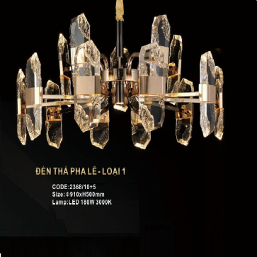 CODE: 2368-10+5: Đèn thả LED Phale khối - KT: Ø910mm x H500mm - Đèn LED 180W ánh sáng vàng 3000K