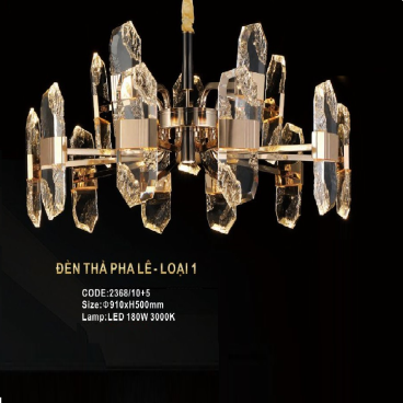 CODE: 2368-10+5: Đèn thả LED Phale khối - KT: Ø910mm x H500mm - Đèn LED 180W ánh sáng vàng 3000K