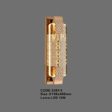 CODE: 2381/1: Đèn gắn tường Phale LED - KT: Ø100mm x H400mm - Đèn LED 12W