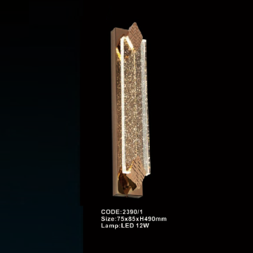 CODE: 2390/1: Đèn gắn tường Phale LED - KT: L85mm x W75mm x H490mm - Đèn LED 12W