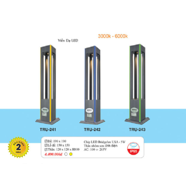 TRỤ - 241/242/243: Đèn trụ sân vườn LED
