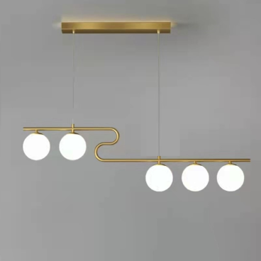 THCN 246-21: Đèn thả ngang 5 bóng chao quả bi - KT: L1100mm x H1000mm - Bóng đèn E27 x 5 bóng