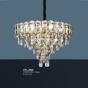 S - CPL  2590: Đèn thả Phale  - KT: Ø600mm x H450mm - Bóng đèn E14 x 12 bóng