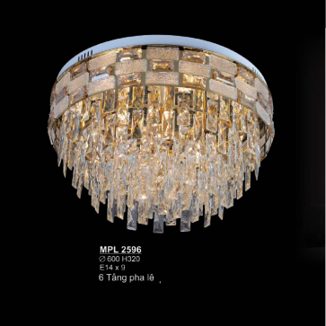 S - MPL 2596: Đèn áp trần Phale - KT: Ø600mm x H320mm - Bóng đèn E14 x 9 bóng