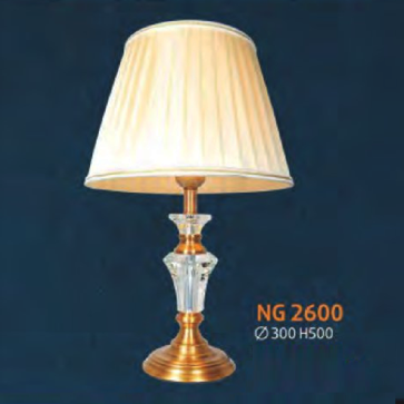 NG 2600: Đèn đầu giường, chao vải hoa  - KT: Ø300mm x H500 - Bóng đèn E27 x 1 bóng