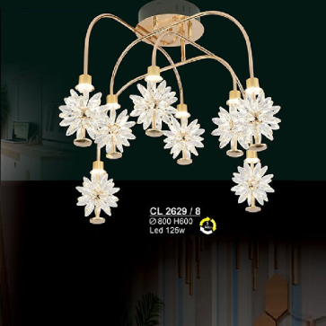 S - CL 2629/8: Đèn chùm thả LED phale  - KT: Ø800mm x H600mm - Đèn LED 125W ánh sáng đổi 3 màu