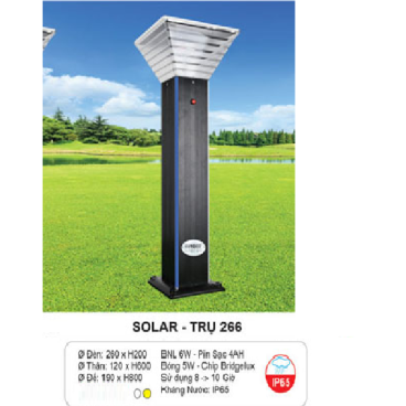 SOLAR - TRỤ 266: Đèn trụ sân vườn sử dụng NLMT