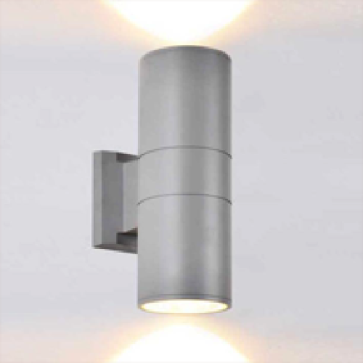 EU - CN - 267: Đèn gắn tường ngoài trời - KT: Ø108mm x H300mm - Đèn LED 9W x 2, ánh sáng vàng