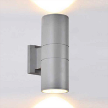 EU - CN - 267: Đèn gắn tường ngoài trời - KT: Ø108mm x H300mm - Đèn LED 9W x 2, ánh sáng vàng
