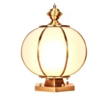 TCD - 27- 21: Đèn đầu trụ đồng - KT: Ø400mm ( chân đến Ø290mm ) x H480mm - Bóng đèn E27 x 1