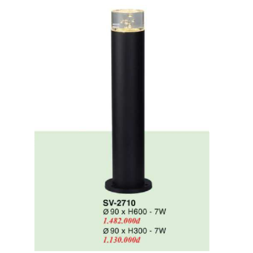 SV - 2710: Đèn trụ sân vườn LED 7W - KT: Ø90mm x H600mm