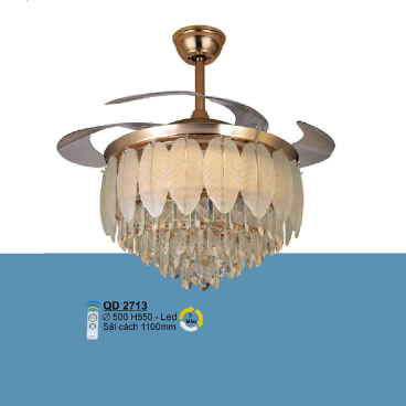 QD 2713: Quạt trần đèn LED đổi 3 màu