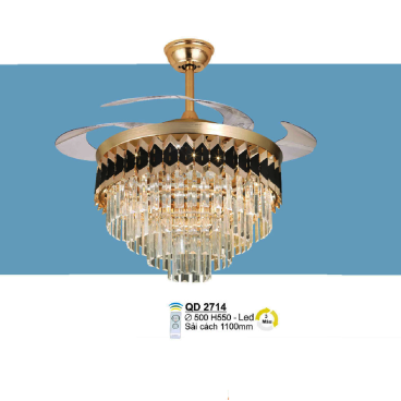 QD 2714: Quạt trần đèn LED đổi 3 màu