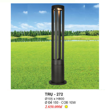 TRỤ - 272: Trụ đèn LED COB sân vườn 10W  - Ánh sáng vàng