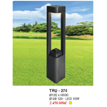 TRỤ - 274: Trụ đèn LED  sân vườn 10W  - Ánh sáng vàng
