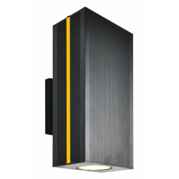 EU - CN - 275: Đèn gắn tường ngoài trời - KT: L150mm x W100mm x H300mm - Đèn LED 10W x 2, ánh sáng vàng