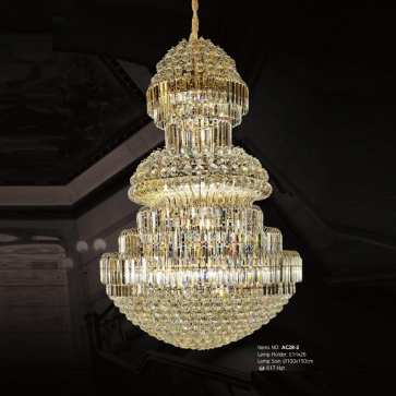 AC 28-2: Đèn chùm Phale - KT: Ø1000mm x H1500mm - Bóng đèn chân 14 x 26 bóng