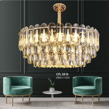 HF - CFL 2816: Đèn thả Phale - KT: Ø800mm x H320mm - Bóng đèn chân E14 x 22 bóng