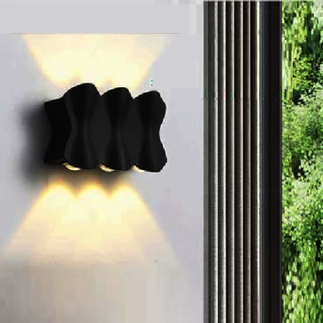 AN - VL  - 2832/6BK: Đèn gắn tường ngoài trới - KT: L158mm x W45mm x H90mm - Đèn LED 6W ánh sáng vàng 3000K