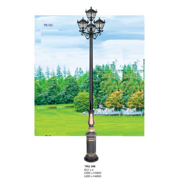 TRỤ 286: Đèn trụ sân vườn chất liệu hợp kim 4 bóng - Cao 3900mm