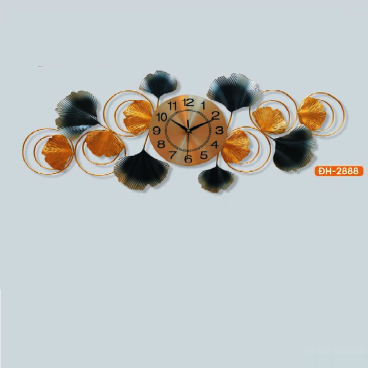 HF - ĐH - 2888: Đồng hồ trang trí hình cánh hoa - KT:  L1000mm x H450mm