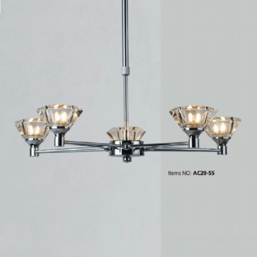 AC29-55: Đèn chùm kiểu ý 5 tay - KT:  Ø580mm x H340mm - Bóng đèn Ghim 40W x 5 bóng