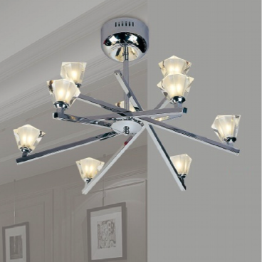 AC29-60: Đèn chùm kiểu ý 9 bóng - KT:  Ø600mm x H450mm - Bóng đèn Ghim LED x 9 bóng