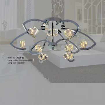 AC29-63:  Đèn chùm kiểu ý 9 bóng - KT: Ø700mm x H300mm - Bóng đèn Ghim LED x 9 bóng