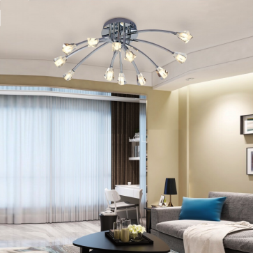 AC29-67: Đèn chùm ý 12 bóng - KT: Ø800mm x H300mm - Bóng đèn Ghim LED x 12 bóng