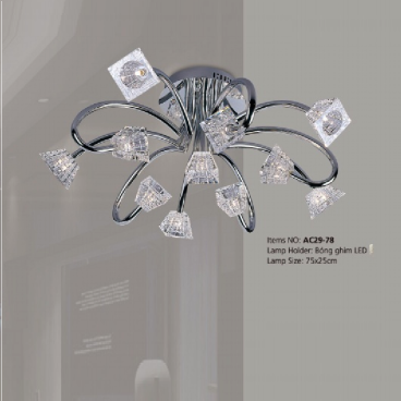 AC29-78: Đèn chùm ý 11 bóng - KT:  Ø750mm x H250mm - Bóng đèn Ghim LED x 11 bóng