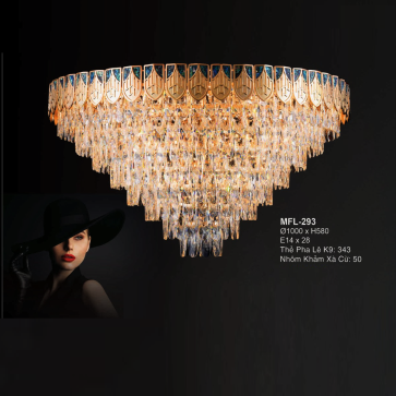 MFL- 293: Đèn áp trần Phale - KT: Ø1000mm x H580mm - Bóng đèn chân E14 x 28 bóng