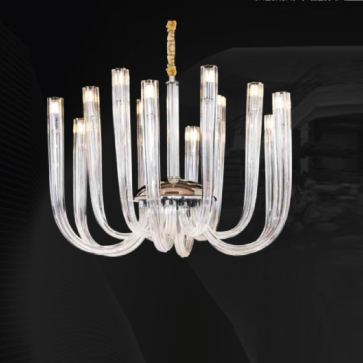 CNQT - 295: Đèn chùm LED 12 tay thủy tinh - KT: Ø600mm x H900mm - Đèn LED G9 x 12 bóng