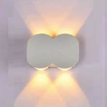 AN - VL - 8102/4 - WH: Đèn gắn tường ngoài trời -  KT: L110mm x H80mm - Đèn LED 4W ánh sáng vàng 3500K