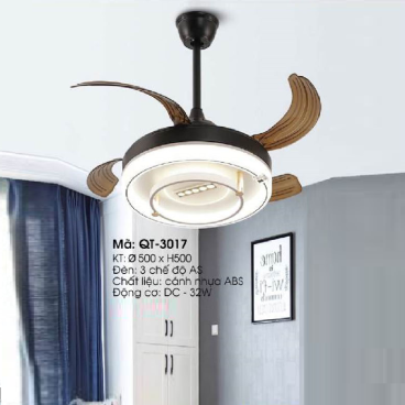 QT - 3017: Quạt trần đèn LED