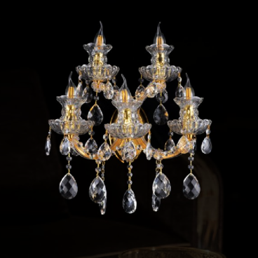 CODE: 302-5W: Đèn gắn tường Phale nến 5 bóng - KT: L300mm x W430mm x H440mm - Đèn LED 5W + Bóng đèn nến E14 x 5 bóng