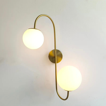 GT-3025-23: Đèn gắn tường đôi chao quả bi - KT: W340mm x H400mm - Bóng đèn E27 x 2