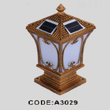 CODE: A 3029: Đèn gắn đầu trụ NLMT - KT: L240mm x H450mm - Đèn LED