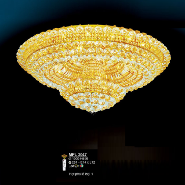 S - MPL 3047: Đèn áp trần Phale - KT: Ø1000mm x H450mm - Đèn LED  đổi màu + Bóng đèn E14 x 12 bóng