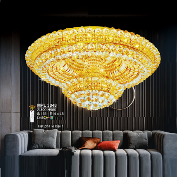 S - MPL 3048: Đèn áp trần Phale - KT: Ø800mm x H450mm - Đèn LED  đổi màu + Bóng đèn E14 x 8 bóng