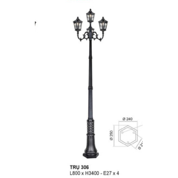 TRỤ  306: Đèn trụ sân vườn chất liệu hợp kim 4 bóng