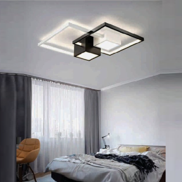 E - ML - 31: Đèn áp trần LED Mica - KT: L520mm x W450mm x  H120mm - Đèn LED 116W ánh sáng đổi 3 màu - Remote