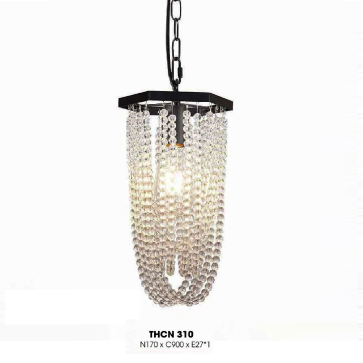 THCN 310: Đèn thả đơn - KT: N170mm x H900mm - Bóng đèn E27 x 1 bóng