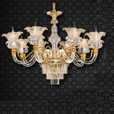 CNQT - 318: Đèn chùm nến 8 tay có đèn LED - KT: Ø800mm x H950mm - Bóng đèn nến chân E14 x 8 bóng