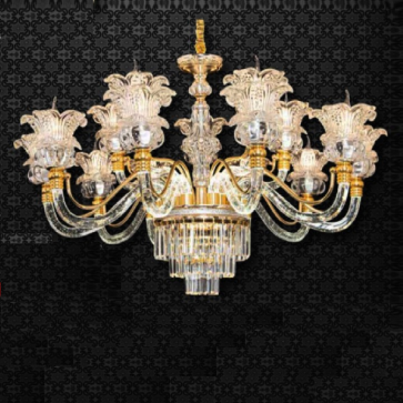 CNQT - 319: Đèn chùm nến 15 tay có đèn LED - KT: Ø900mm x H1000mm - Đèn nến chân E14 x 15 bóng