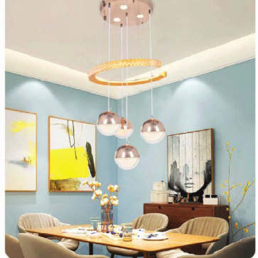 AN - TL - 3190/3+1 GD: Đèn thả LED - KT: Ø 400mm x H1200mm - Đèn LED đổi 3 màu - Remote