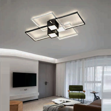 E - ML - 32: Đèn áp trần LED Mica - KT: L1100mm x W800mm x  H120mm - Đèn LED 232W ánh sáng đổi 3 màu - Remote