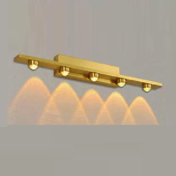 E - S - 32/5: Đèn rọi tranh/rọi gương 5 bóng - KT: L500mm x W60mm x H60mm - Đèn LED 3W x 5 ánh sáng trắng/vàng
